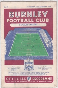 1957 1958 Burnley v Tottenham Hotspur January 11 - Picture 1 of 2