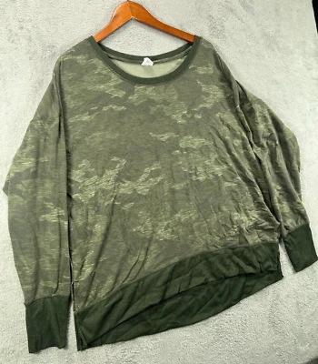 AVIA Womens XL Camo Sweatshirt Green Camouflage Soft Long Sleeve Pullover Rayon - Image 1 of 4