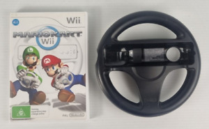 Nintendo Wii Mario Kart + manual  & Black Wheel - Free Postage