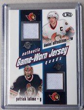 2002-03 Pacific Heads Up Quad Jerseys  #19 Lalime/Alfredsson/Hossa/Havlat