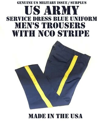 ASU HOMBRE SUBOFICIAL EE. UU. SERVICIO MILITAR VESTIDO AZUL UNIFORME PANTALONES PANTALONES Muchos Foto 1 de 4