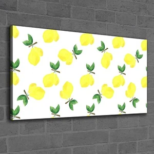 Canvas Wandbild Leinwand Bilder 120x60 Zitrone Aquarellfarbe fruchtig blumig - Bild 1 von 10