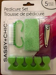Pedicure Set 5 Piece Feet Nail Clippers Toes Pumice Brush Foot - Picture 1 of 1