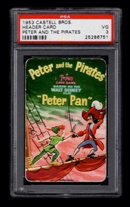 PSA 3 1953 Disney Peter Pan Castell Brothers HEADER CARD - Picture 1 of 2