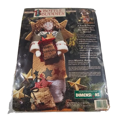 Vintage Dimensions Bottle Buddies Wishful Angel 18102 1996 NO SEW Felt - Sealed - Image 1 of 4