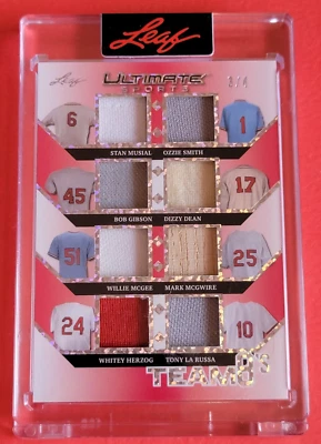 STAN MUSIAL JERSEY CARD #d3/4 Ozzie Smith DIZZY DEAN BOB GIBSON MARK MCGWIRE BAT - Image 1 of 3