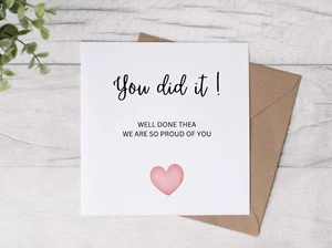 You did it. Card, so proud of you female personalised  card - Picture 1 of 4