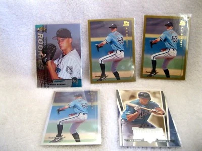 A.J. Burnett RC 1999 Finest,Topps Traded,Topps Traded Chrome,&UD 5 RCs-Marlins  - Image 1 of 4