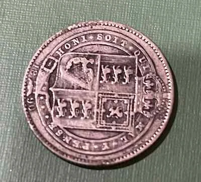 1890 ВЕЛИКОБРИТАНИЯ ВИКТОРИЯ СЕРЕБРО (HONI SOIT QUI MAL Y) PENSE МОНЕТА vqs - Изображение 1 из 2