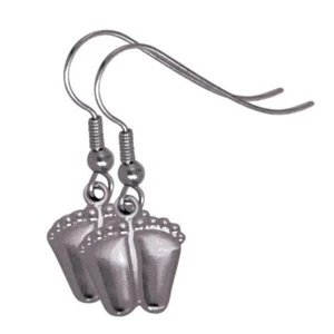 Preciosos Pies, Chapados en Plata, Pendientes Colgantes Joyería Pro-Vida, Pendientes - Imagen 1 de 1