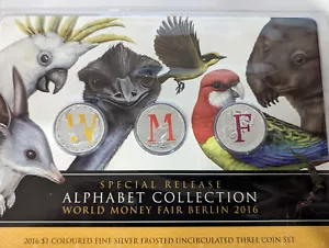 2016 Alphabet Collection WORLD MONEY FAIR Berlin WMF Special Release Silver $1 - Picture 1 of 1