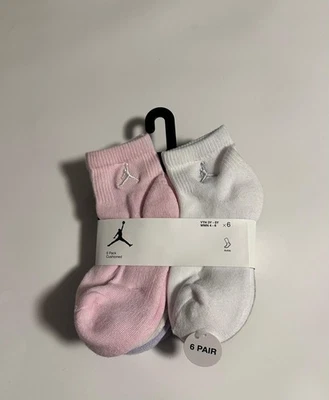 Paquete de 6 calcetines tobilleros acolchados de baloncesto Nike Air Jordan corte cuarto Foto 1 de 3