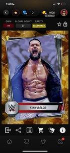 DIGITAL Topps WWE Slam Chrome Sapphire 25 Finn Balor LE Gold 50cc - Picture 1 of 2