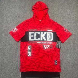 NUEVO CON ETIQUETAS Ecko Unltd Sudadera con Capucha Para Hombres L Rojo Camuflaje Manga Corta Gráfico Hip Hop Ropa de Calle - Imagen 1 de 21
