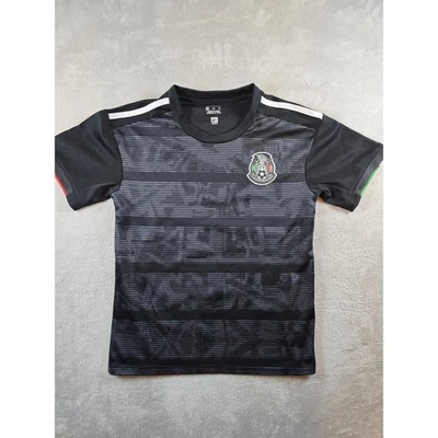 Camiseta de fútbol de México juvenil talla 24 camiseta de fútbol a rayas negras Foto 1 de 4