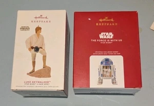 Hallmark Lot Star Wars R2D2 &Luke Skywalker 2019 2020 Ornaments - Picture 1 of 3
