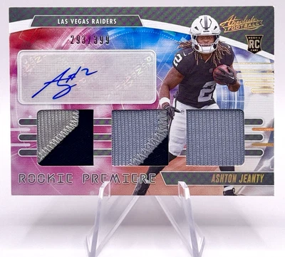 2025 Absolute Ashton Jeanty Rookie Premier Materials Patch Auto /399 Raiders RC - Image 1 of 2