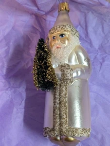 Vintage Christmas Ornament Hand Blown Glass St. Nicholas 4 inch - Picture 1 of 7