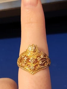 14K GELBGOLD DIAMANT RING GRÖSSE 8,5, GEWICHT 5,5 G - Bild 1 von 5
