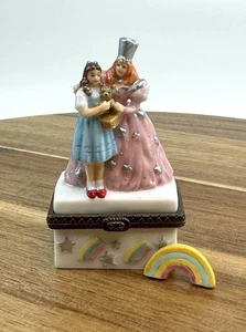 PHB Porcelain Hinged Trinket Box Wizard Of Oz Dorothy & Glinda The Good Witch - Picture 1 of 9
