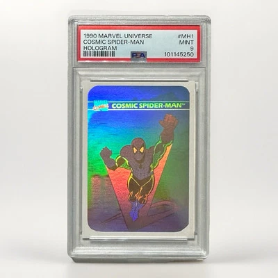 1990 MARVEL UNIVERSE HOLOGRAM #MH1 COSMIC SPIDER-MAN PSA 9 HOLO IMPEL - Image 1 of 2