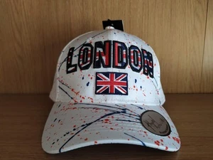 London White Splash Baseball Cap Einheitsgröße verstellbarer Riemen wasserabweisend - Bild 1 von 5