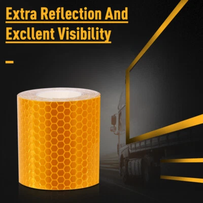 3 pcs Orange Warning Conspicuity Tape Film Sticker Decal Car Reflective Safety