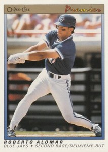 FREE SHIPPING-MINT-1991 O-Pee-Chee Premier Roberto Alomar #1 BLUE JAYS