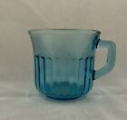 Fortecrisa Mexico Vintage Azure Ice Blue Ribbed Depression Glass Coffee Tea Cup 