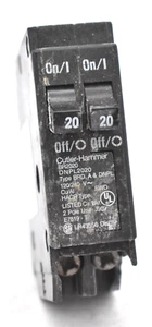 CUTLER-HAMMER BR2020 CUTLER-HAMMER CIRCUIT BREAKER 20/20A - Picture 1 of 5