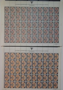 Estampillas de Alemania 1940 Generalgouvernement 2 hoja completa 14-15 MNH millas 500€ - Imagen 1 de 10