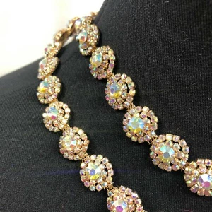 Perial Co Rhinestone Trim Iridescent Gold Crystal Sold by Yard US Seller - Picture 1 of 3