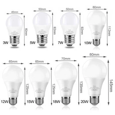 3W5W7W10W12W15W18W20W30W LED Bulb Light E27 Cool White/Warm White Ultra Bright - Image 1 of 4