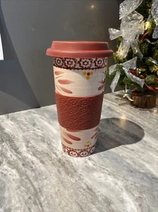 Temp-tations Tara Cranberry Old World 10oz Travel Mug Coffee Tumbler Lid Sleeve - Picture 1 of 4