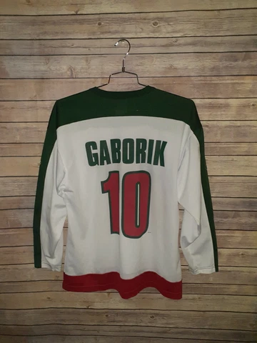 VTG NHL Minnesota Wild Marian Gaborik 10 Hockey Jersey Mens Large Off The Bench Cover