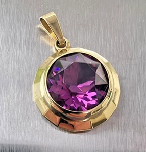 K&L Kordes & Lichtenfels Anhänger 8 Karat 333 Gold 3,6 g Gelbgold super Amethyst - Bild 1 von 12
