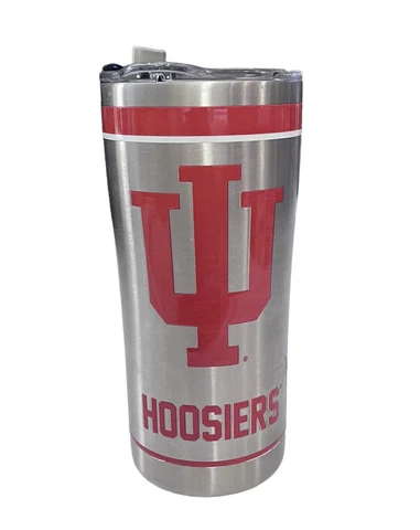 Tervis 20oz Stainless Steel Tumbler Hot And Cold IU Indiana University Hoosiers Cover
