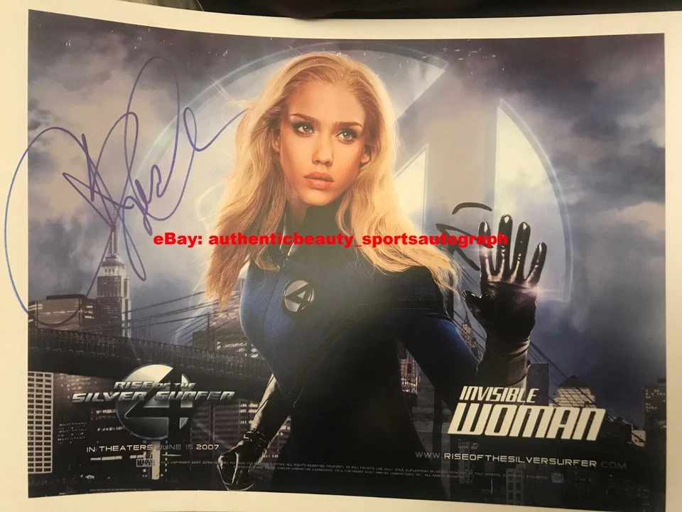 JESSICA ALBA FANTASTIC FOUR INVISIBLE WOMAN SUSAN STORM SIGNED 12x18 REPRINT RP - Image 1 of 1