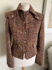 David Meister Pink Mix Wool Mohair Single Breasted Jacket Size 8