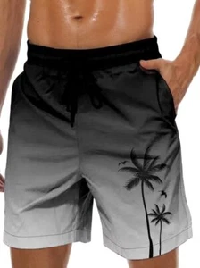 Men's Swim Trunks Quick Dry Hawaiian Board Shorts Lined Beach Shorts with Poc... - Picture 1 of 7