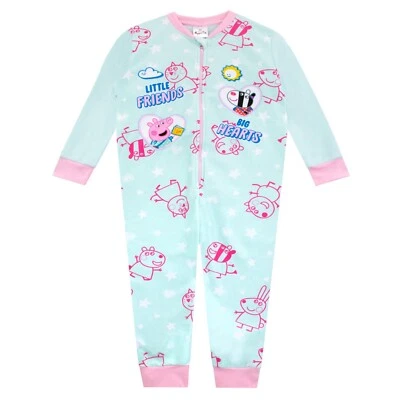 Kids Peppa Pig Sleepsuit | Girls Peppa Pig Pyjamas | Peppa and Zoe Fleece PJs - image 1 of 4
