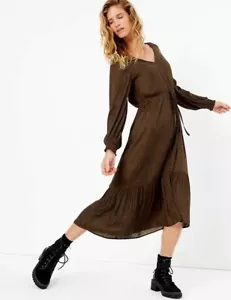 Per Una Silky Waist Tie, Tiered hem UK 8 - Picture 1 of 3