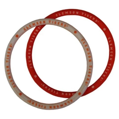 Clemson Tigers Gel Bracelet 2 Count [NEW] NCAA Silicone Spirit Women Game Cover