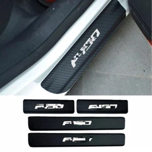 Placa de escalón protectora de umbral de puerta de coche adhesiva de fibra de carbono 4 piezas para F-150 - Imagen 1 de 6