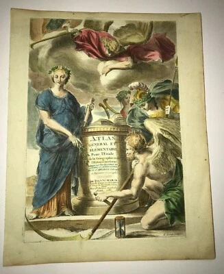 TITLE PAGE 1786 ATLAS DESNOS LARGE ANTIQUE ENGRAVED PLATE - Image 1 of 4