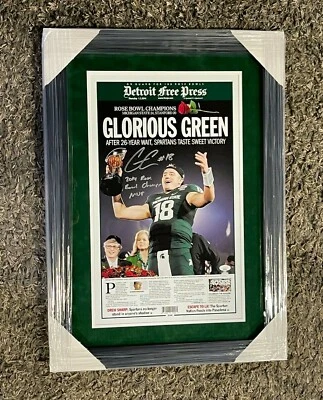 Connor Cook Signed Michigan State Spartans Rose Bowl Win Newspaper Print JSA COA - Image 1 of 3