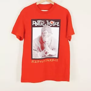 Camiseta Philcos Poetic Justice Tupac Texto Japonés Roja Manga Corta Hombre’s L - Imagen 1 de 11