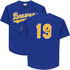 Robin Yount Milwaukee Brewers Signed Royal M&N Replica BP Jersey & "HOF 99" Insc
