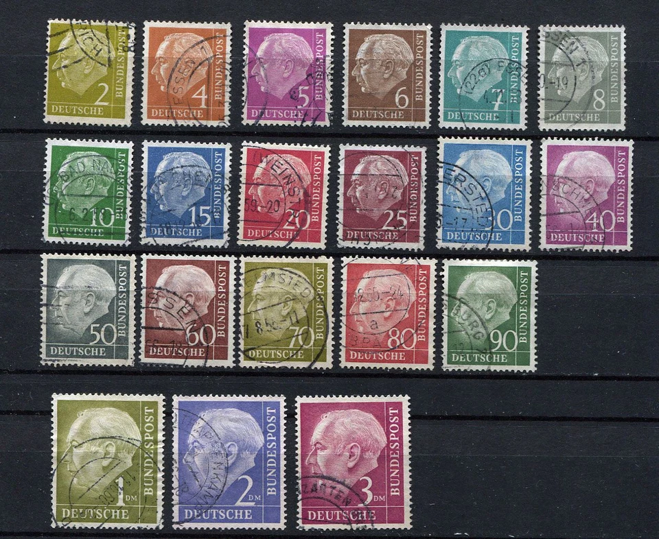 Germany - BRD : Complete Heuss set from 1954 - used - COMPLETE ! - Image 1 of 1