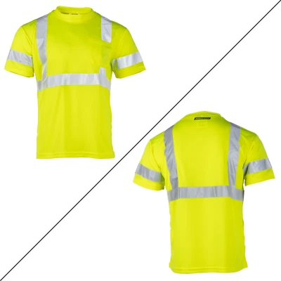 JORESTECH® Hi Vis T Shirt ANSI Class 3 Reflective Safety Short Sleeve HIGH VISIBILITY